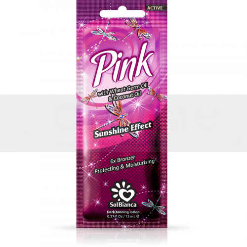 Крем Pink с маслом зародышей пшеницы,кокоса, бронзаторами и эффектом мерцания SolBianca, 15 мл, 1 шт/упк