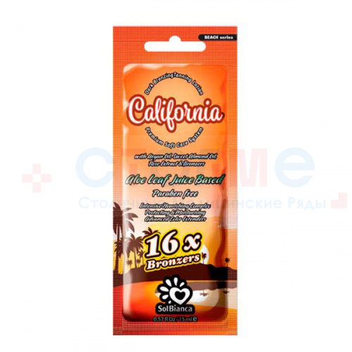 Крем California с маслом арганы, сладкого миндаля, экстрактом розы и бронзаторами SolBianca, 15 мл, 1 шт/упк Крем California с маслом арганы, сладкого миндаля, экстрактом розы и бронзаторами SolBianca, 15 мл, 1 шт/упк