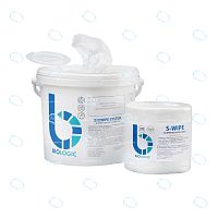 Салфетки флисовые S-Wipe 14,5х32см в рулоне 100 листов в ведре-диспенсер BIOWIPE SYSTEM