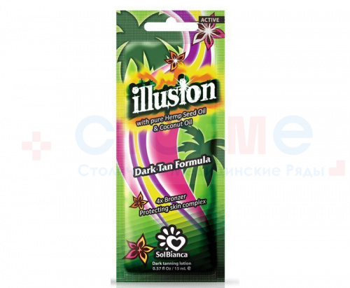 Крем Illusion с маслом семян конопли, маслом кокоса и бронзаторами SolBianca, 15 мл, 1 шт/упк Крем Illusion с маслом семян конопли, маслом кокоса и бронзаторами SolBianca, 15 мл, 1 шт/упк