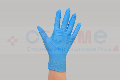 Перчатки витриловые неопудренные МедиОк synthetic, M, Голубой, 100 шт/упк Перчатки витриловые неопудренные МедиОк synthetic, M, Голубой, 100 шт/упк