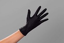 Перчатки нитриловые медицинские Фabric, S, черный, 100 шт/упк