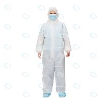 Комбинезон защитный однократного применения:Тип-1 (СМС, пл.60 г/м2), размер XXXL(рост 194-200см)